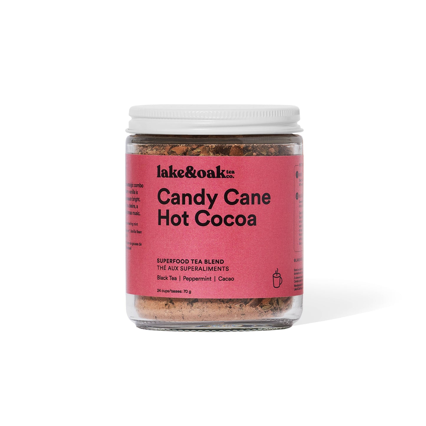Lake & Oak Tea Co. - Candy Cane Hot Cocoa - Superfood Tea Blend (Original)