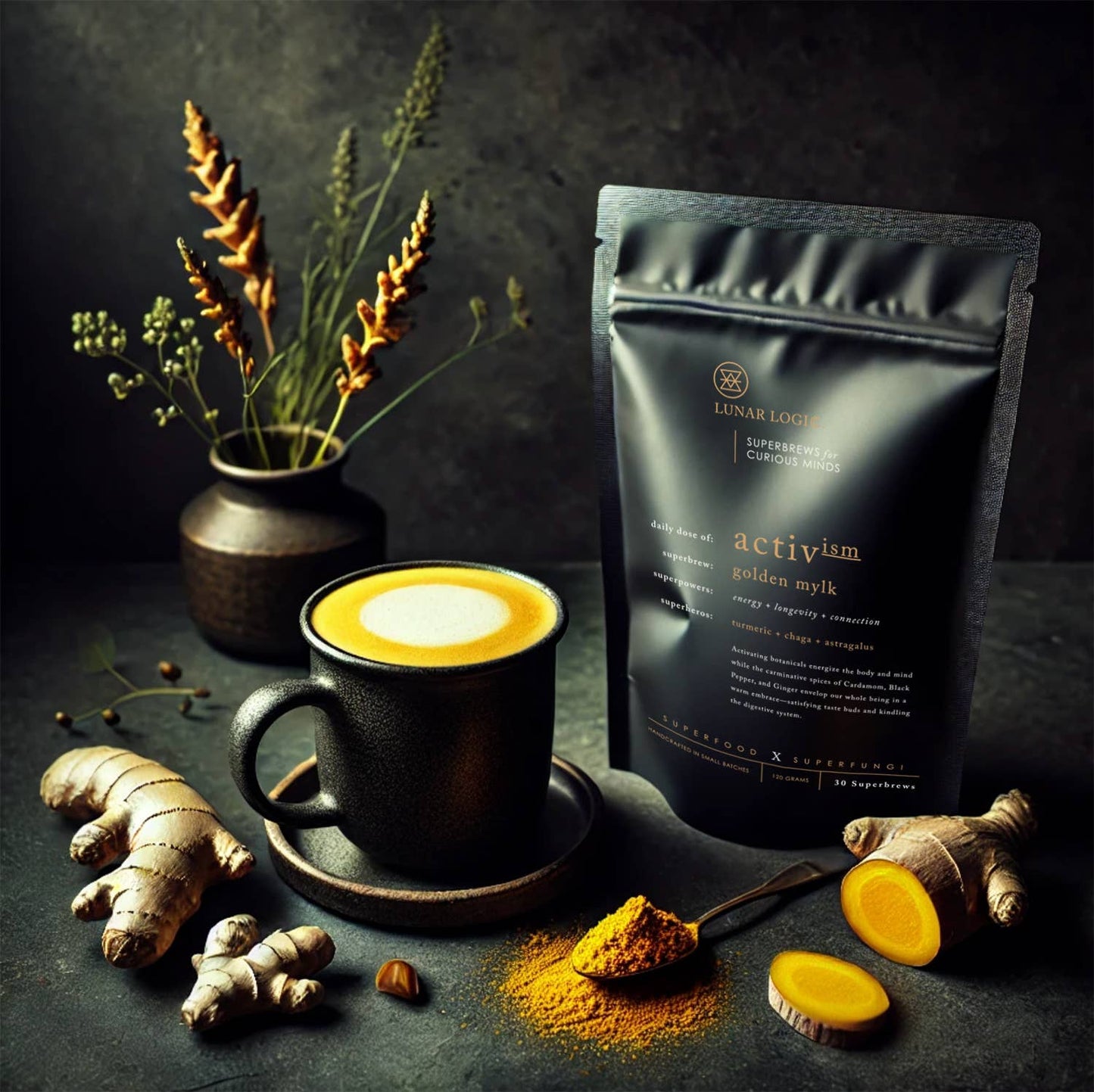 Lunar Logic Wild Apothecary - ACTIVISM Golden Mylk Superbrew - Powdered Health Drink