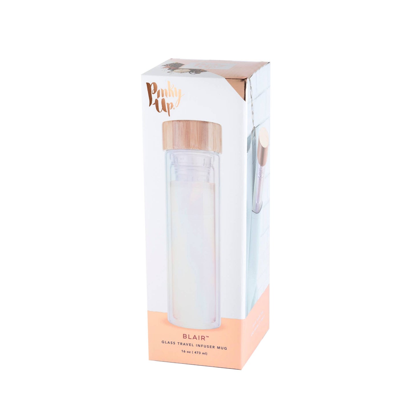 Blair™ Insulated Glass Travel Mug with Infuser Iridescent
