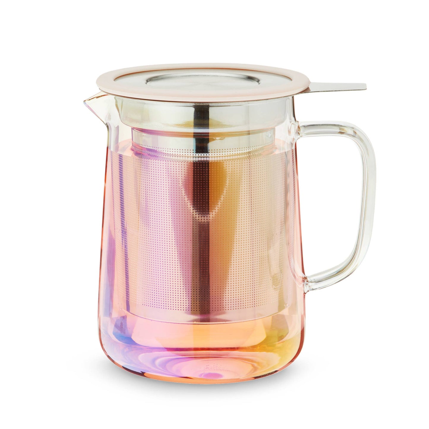 Pinky Up - Chas™ Iridescent Glass Mini Teapot with Infuser and Lid 16oz