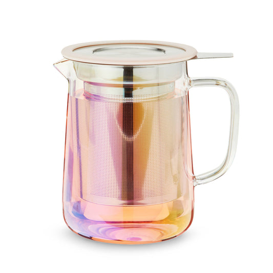 Pinky Up - Chas™ Iridescent Glass Mini Teapot with Infuser and Lid 16oz