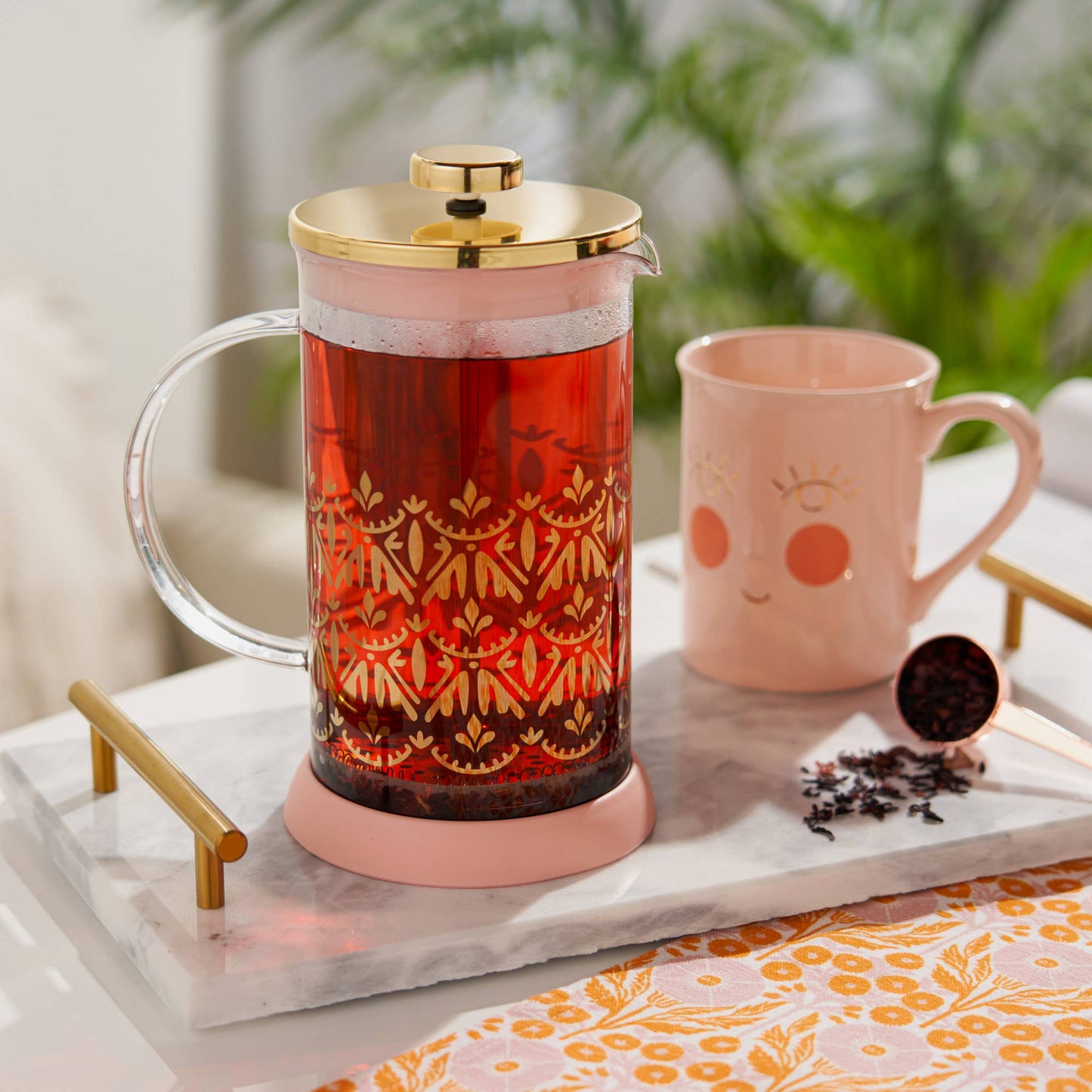 Pinky Up - Riley™ Casablanca Glass Coffee and Tea Press Pot 34oz