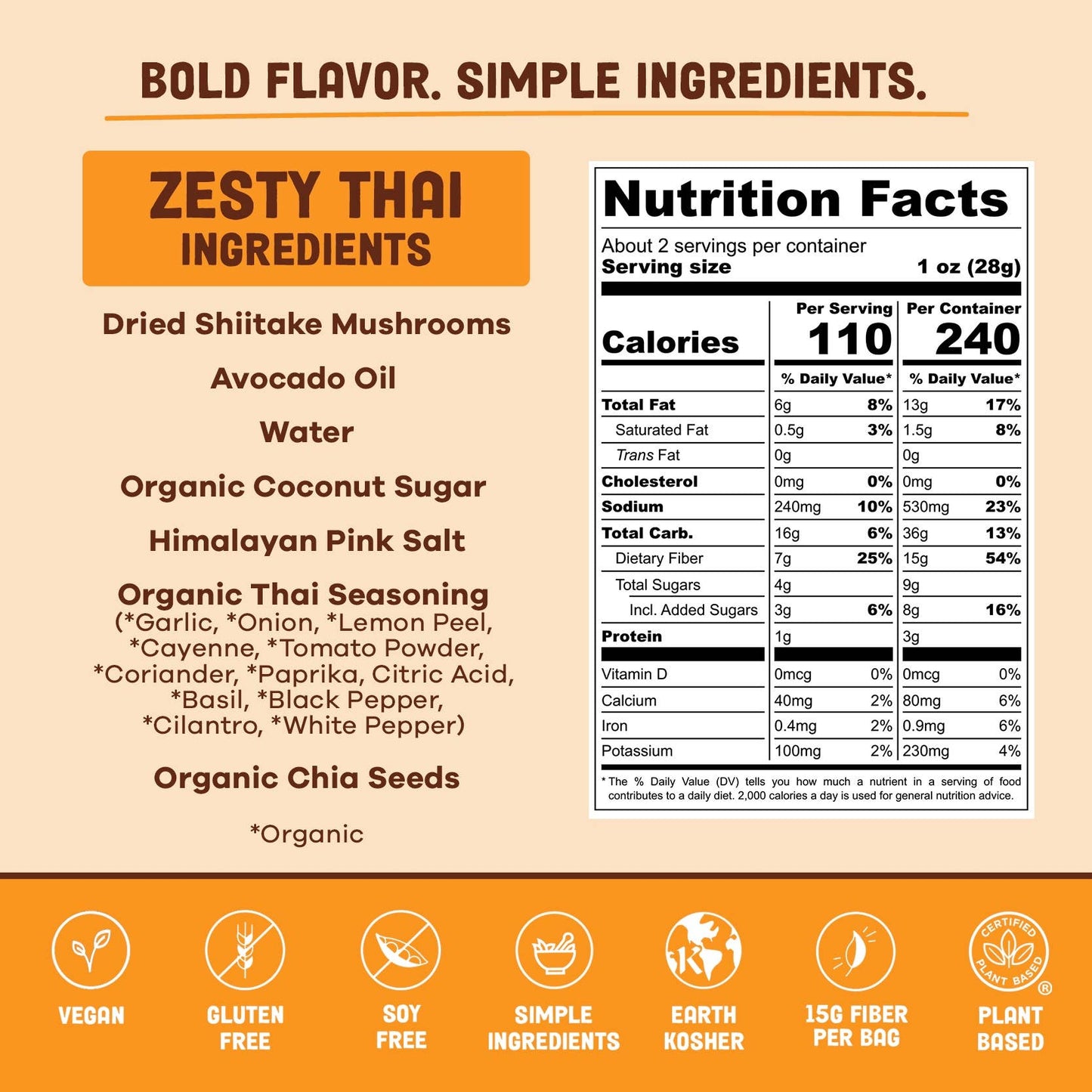 Pan's Mushroom Jerky - 2.2oz Zesty Thai