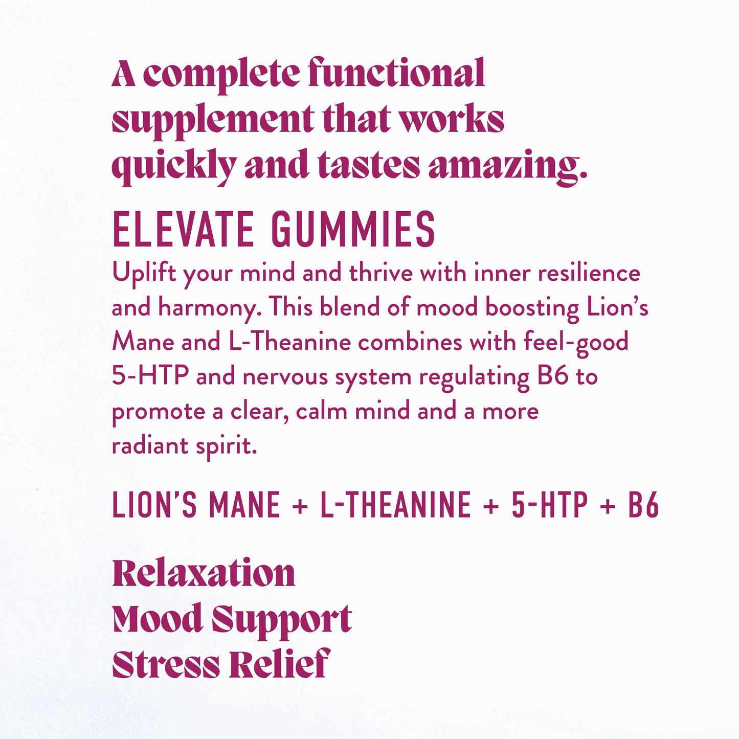 Microjoy - Elevate Mushroom Gummies (5) / Vegan Supplement / Mood