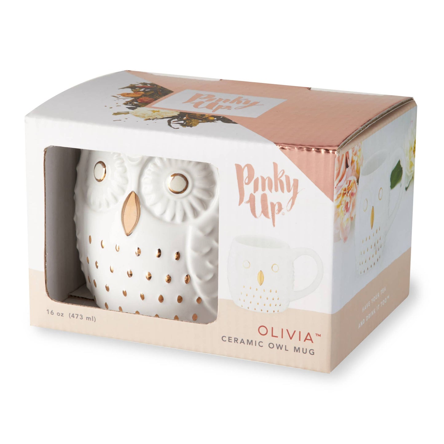 Pinky Up - Olivia™ 3D Gold Accented Ceramic Mug Owl Lifes a Hoot