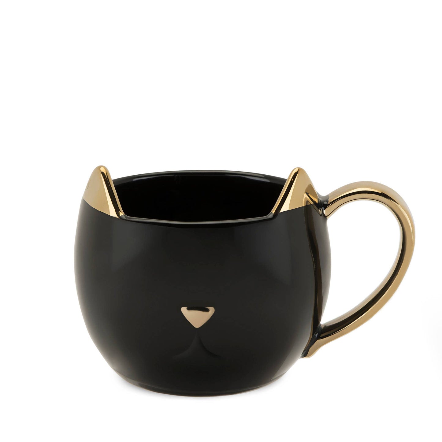 Chloe™ Ceramic Mug Cat Paws and Reflect in Black and Gold