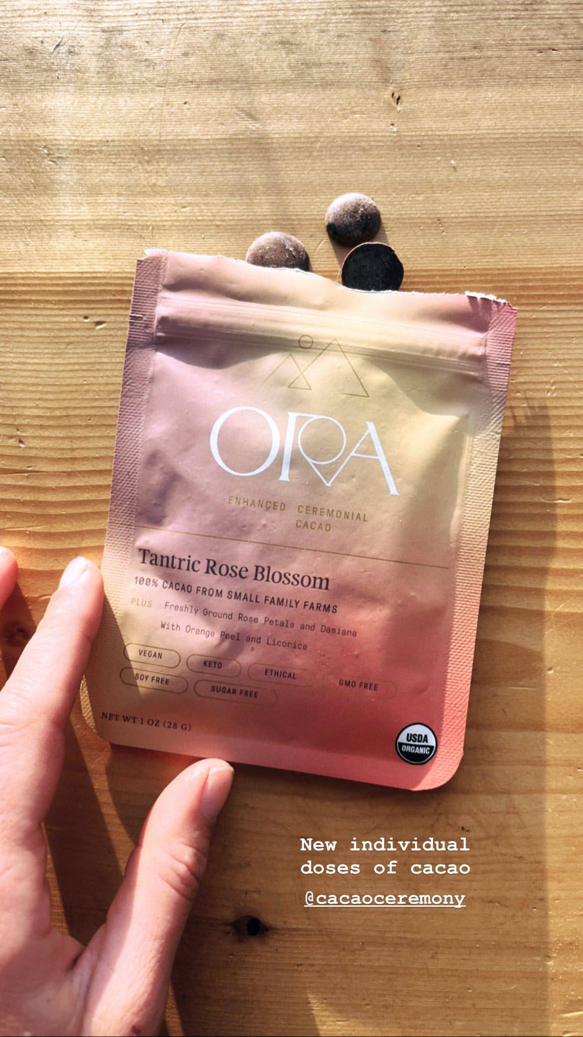 Ora Cacao - Tantric Rose Blossom Cacao - Organic Ceremonial Chocolate