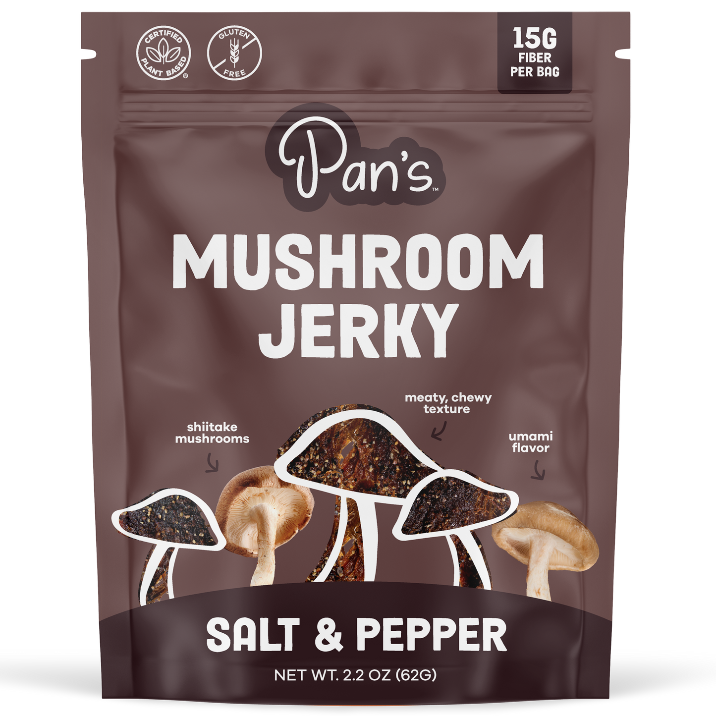 Pan's Mushroom Jerky - 2.2oz Salt & Pepper