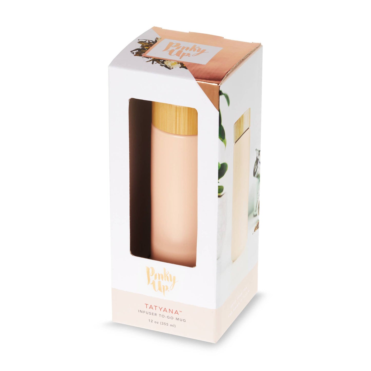 Tatyana™ Double Walled Ceramic Travel Mug w Infuser in Coral