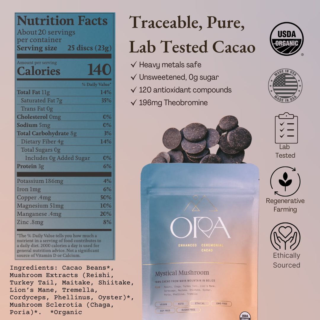 Ora Cacao - Mystical Mushroom Cacao - Organic Ceremonial Chocolate