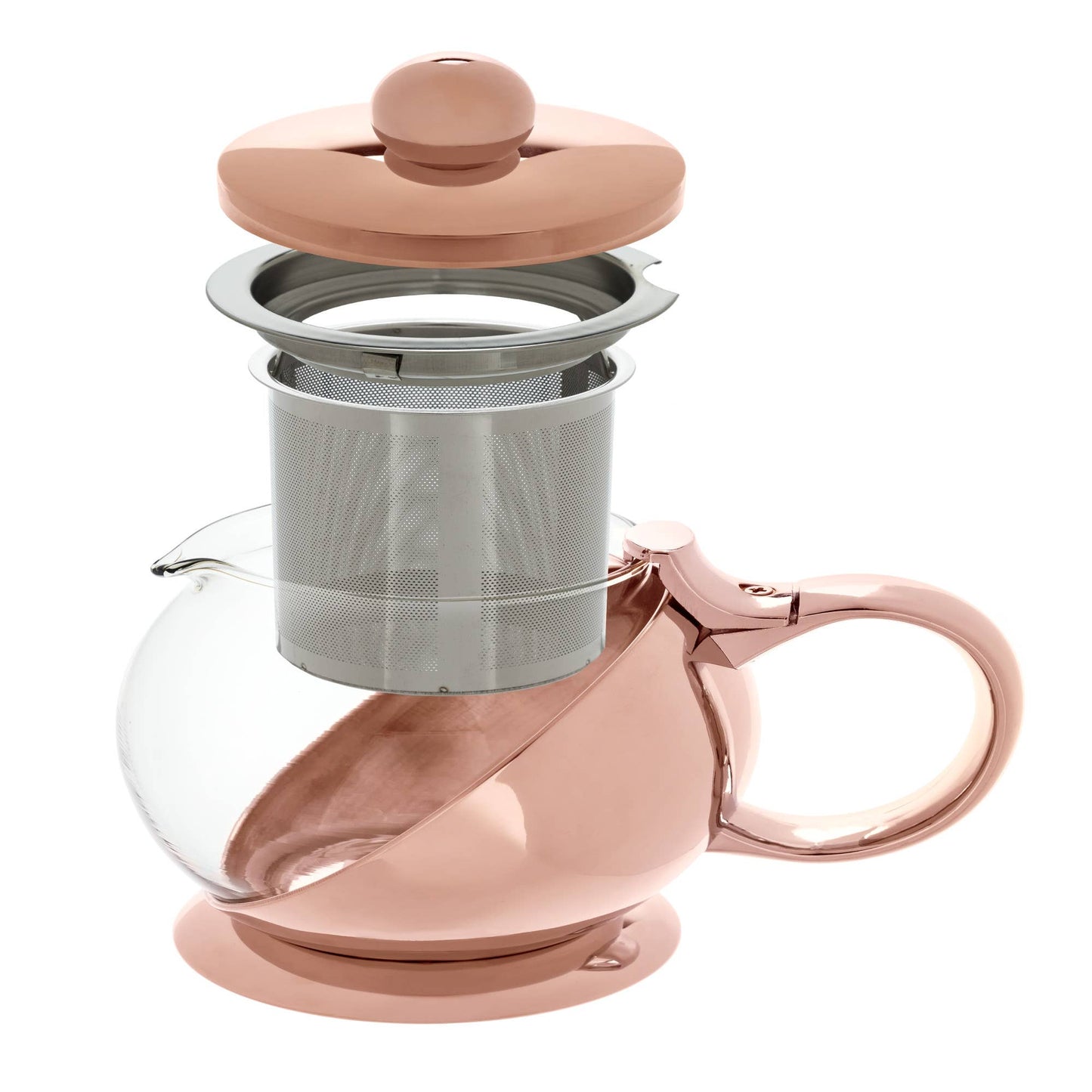 Pinky Up - Shelby™ Glass and Rose Gold Wrapped Teapot with Infuser 24oz