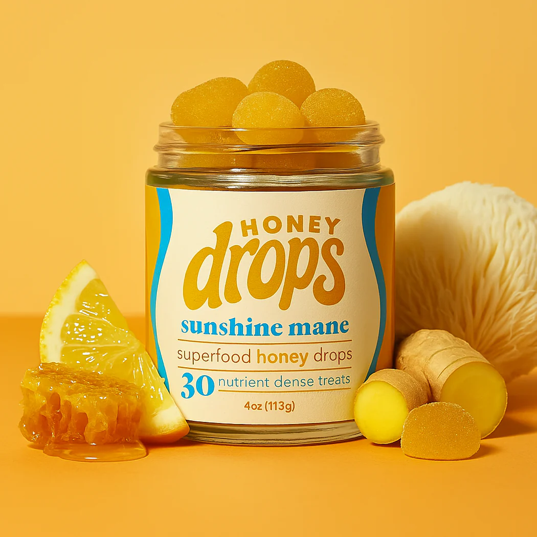 Honey Drops - Sunshine Lion's Mane | Mushroom Honey Gummy | Energy & Focus