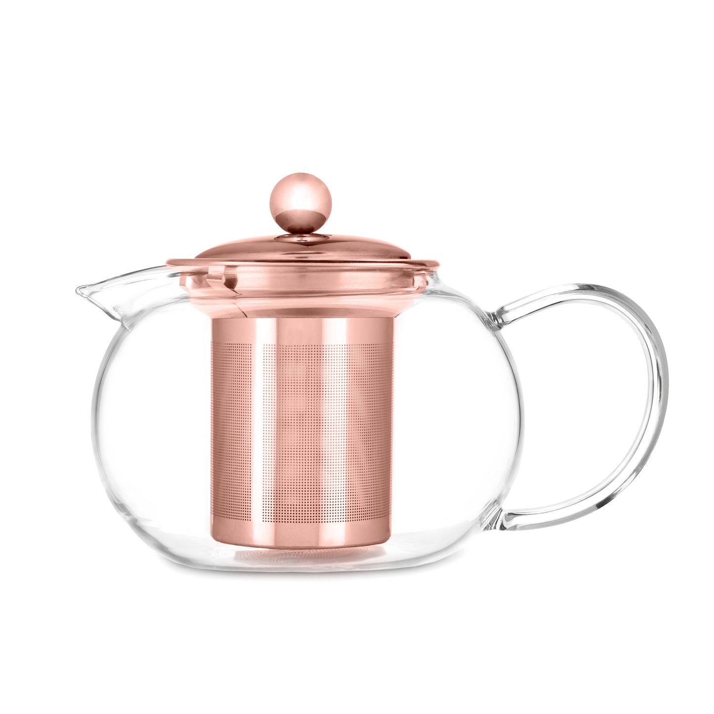 Pinky Up - Candace™ Glass Teapot w/ Rose Gold Infuser & Lid - 28oz