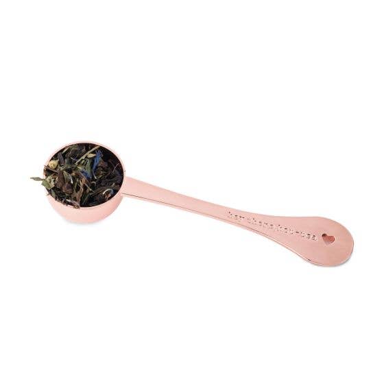 Pinky Up - Rose Gold Finish Engraved Tablespoon - "Hey There, Hot-Tea"