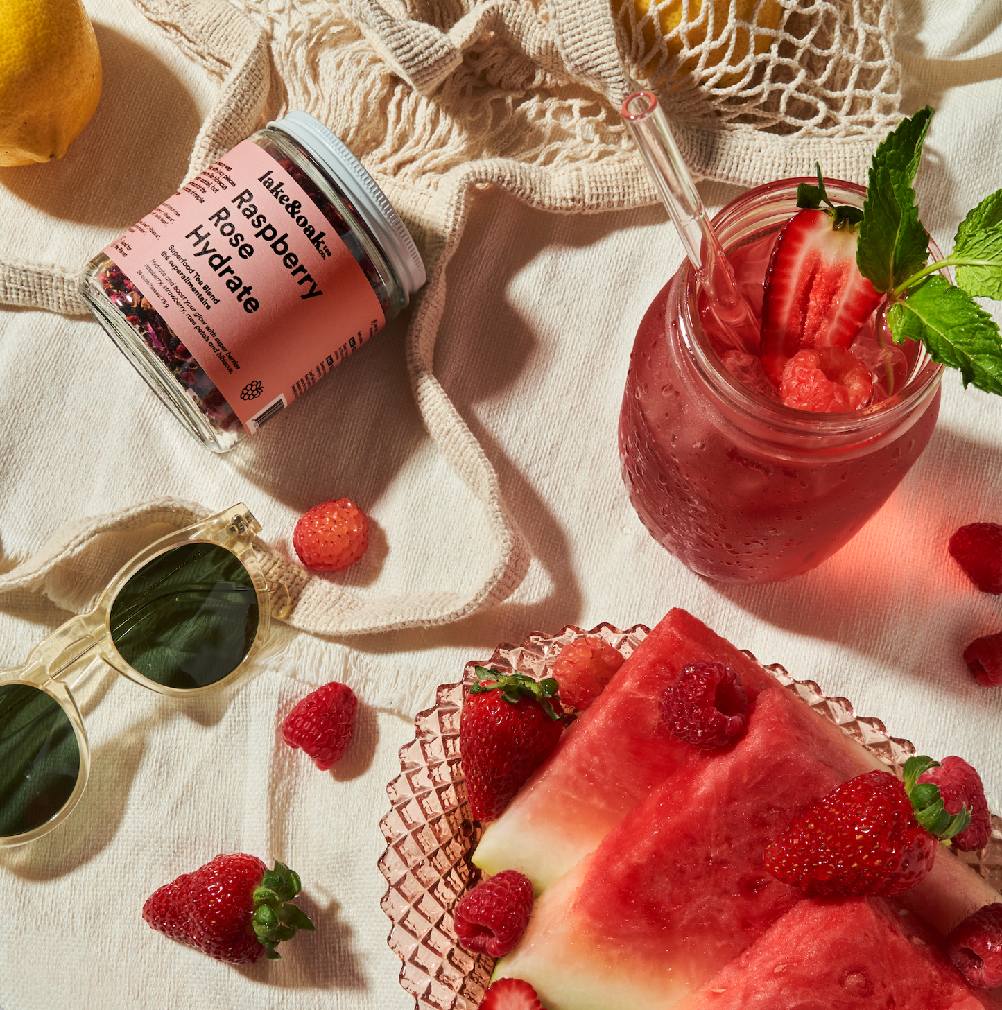 Lake & Oak Tea Co. - Raspberry Rose Hydrate - Superfood Tea Blend