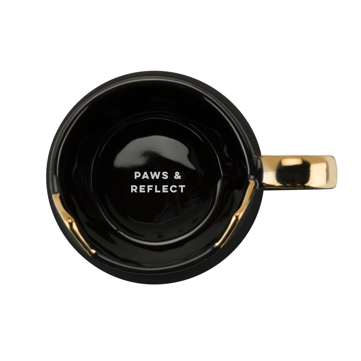 Chloe™ Ceramic Mug Cat Paws and Reflect in Black and Gold