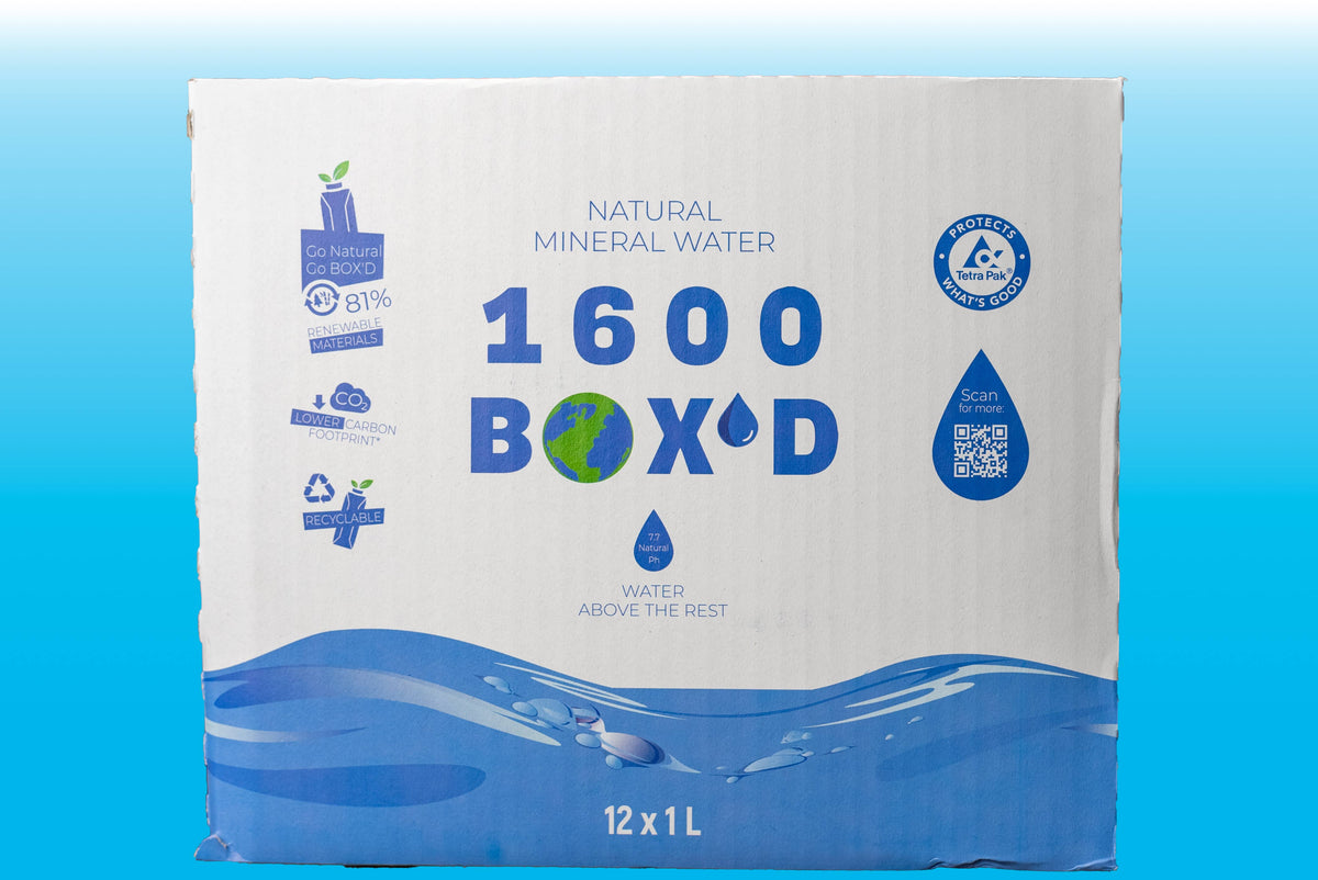 1600 BOX'D - 1600 BOX'D Natural Mountain Spring Water — 1L (12 Pack)
