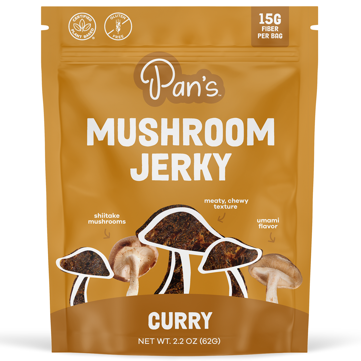 Pan's Mushroom Jerky - Pan's Mushroom Jerky - 2.2oz Curry