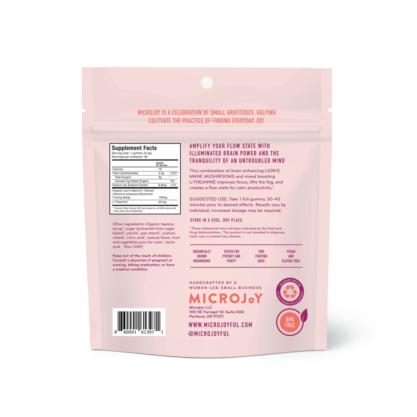 Microjoy - Concentrate Mushroom Gummies (30) / Vegan Supplement / Focus