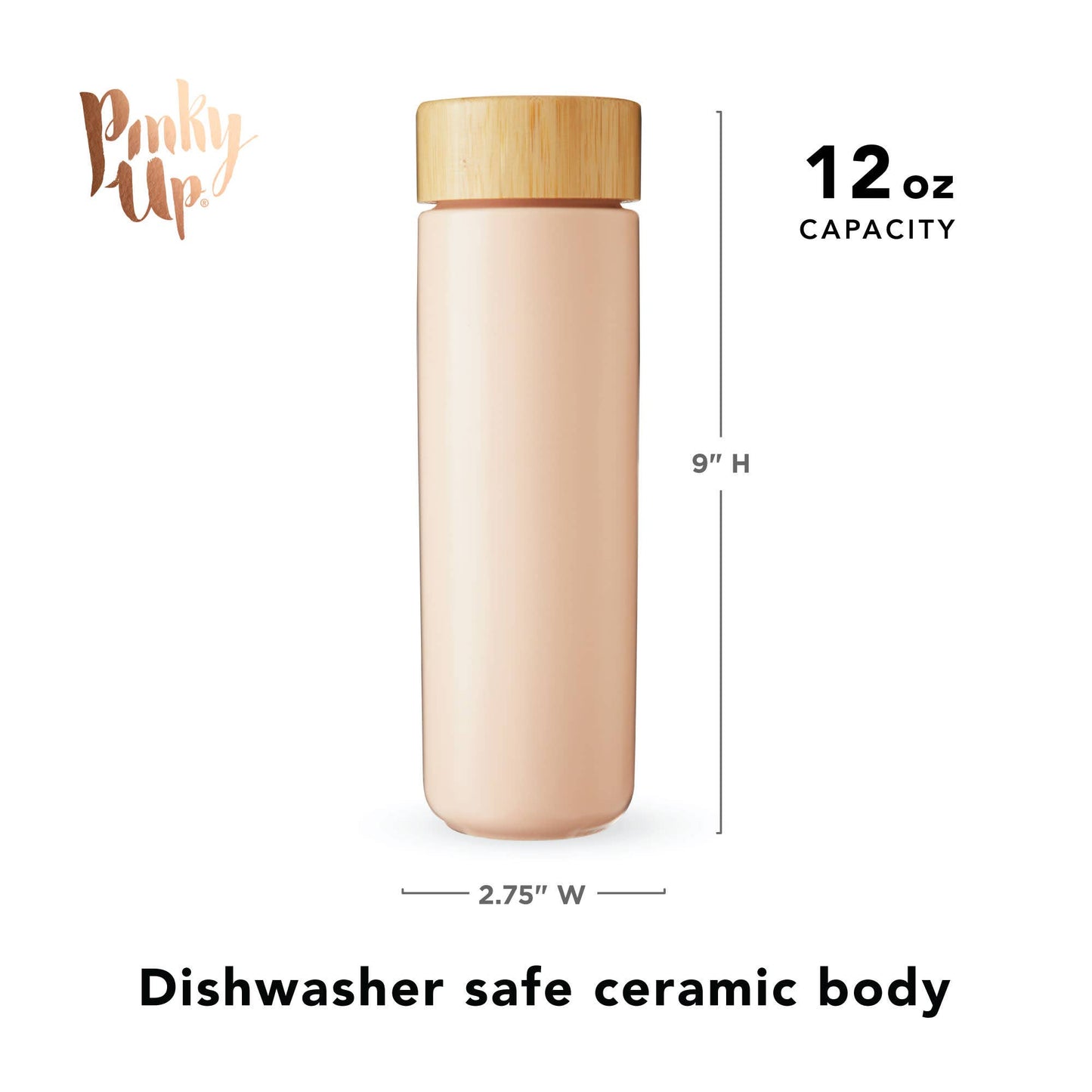 Tatyana™ Double Walled Ceramic Travel Mug w Infuser in Coral