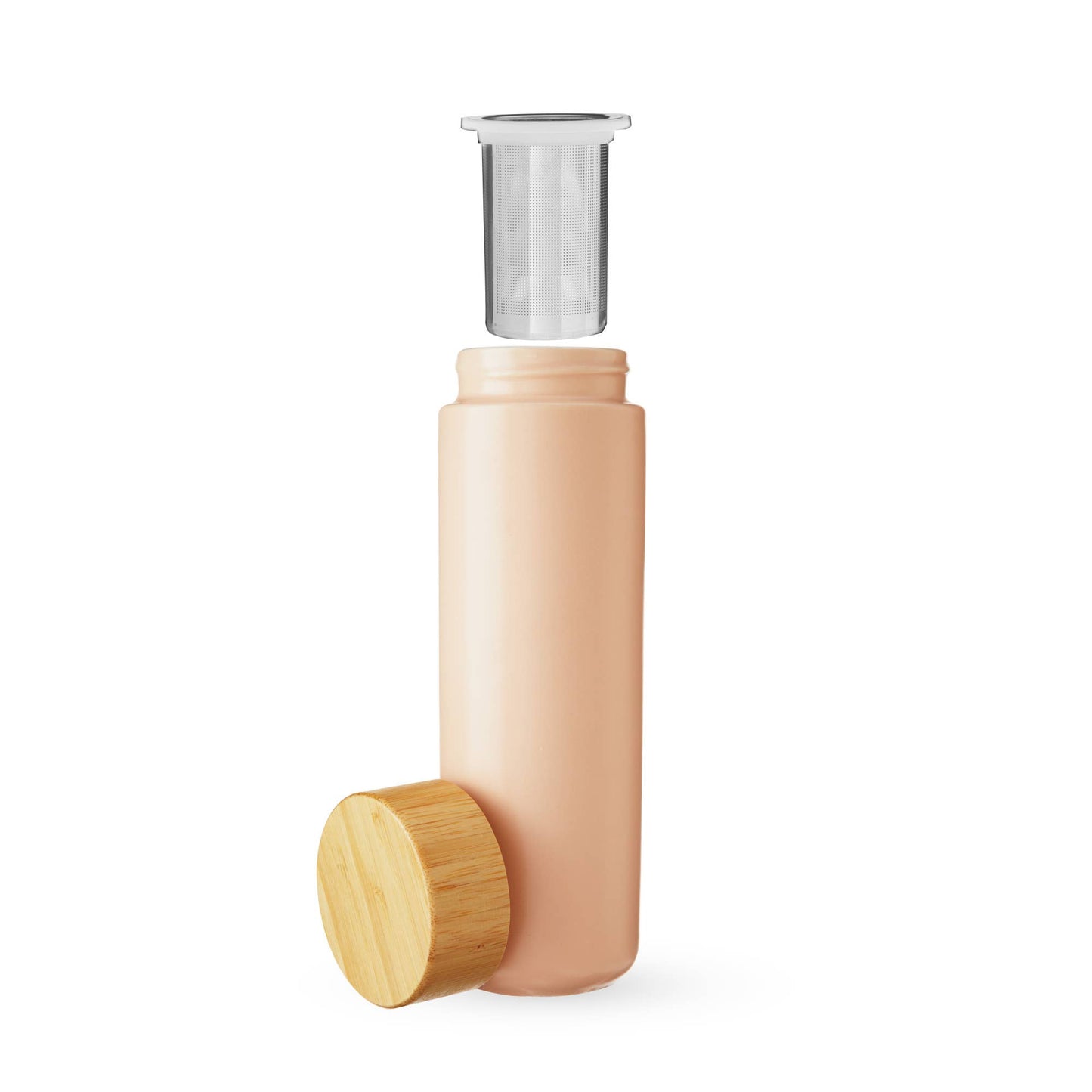Tatyana™ Double Walled Ceramic Travel Mug w Infuser in Coral