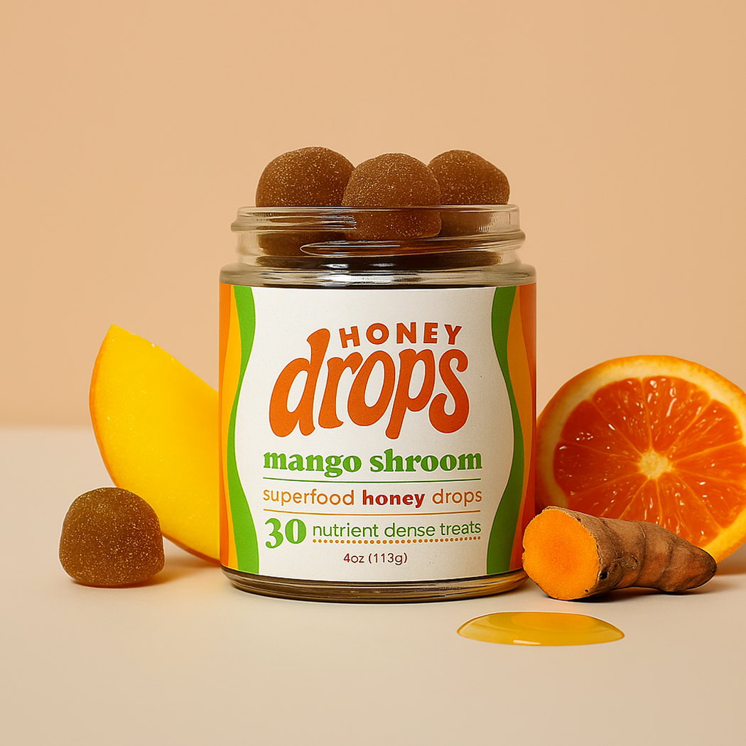 Honey Drops - Mango Mushroom | Mushroom Honey Gummy | Immune & Pain Relief