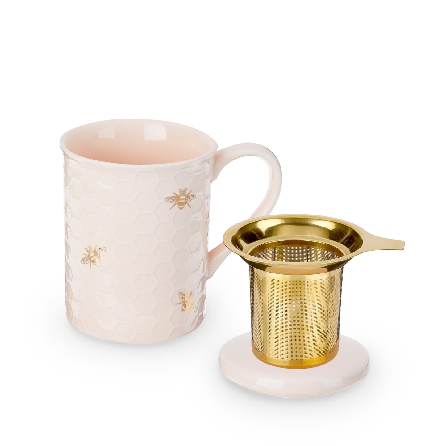 Pinky Up Annette Honeycomb Ceramic Tea Mug & Infuser