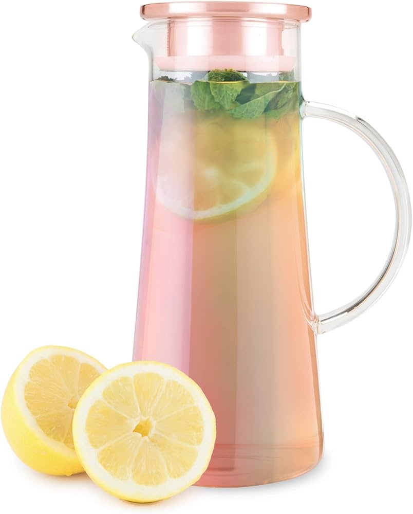 Pinky Up Iridescent Glass Iced Tea Carafe