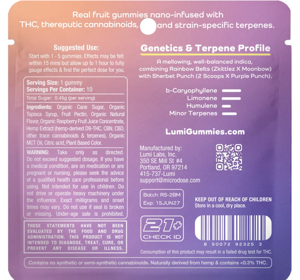 Lumi Mini 1mg Hemp-Derived Full Spectrum Gummies (10 pc)  [21+]