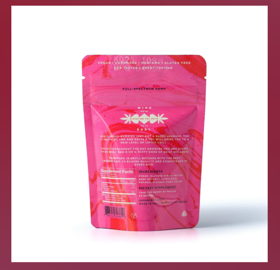 Kush Queen 1:1 CBD/Delta 8 Gummies (10ct)  [21+]