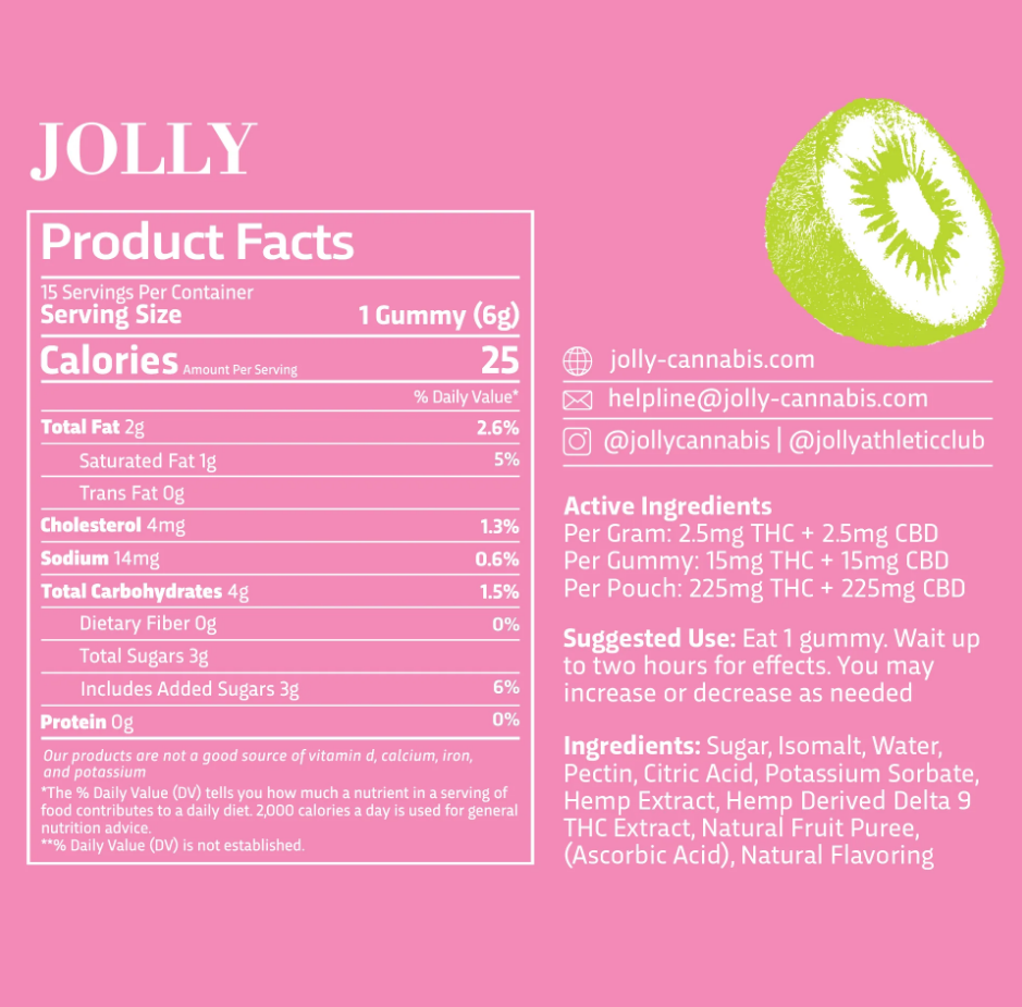 Jolly 1:1 Gummies (2ct) 15mg CBD:THC  [21+]