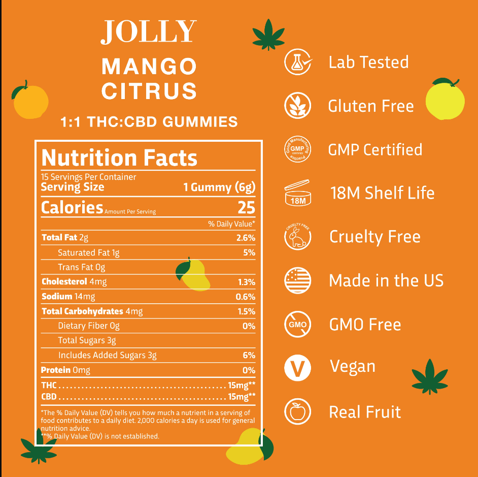 Jolly 1:1 Gummies (2ct) 15mg CBD:THC  [21+]