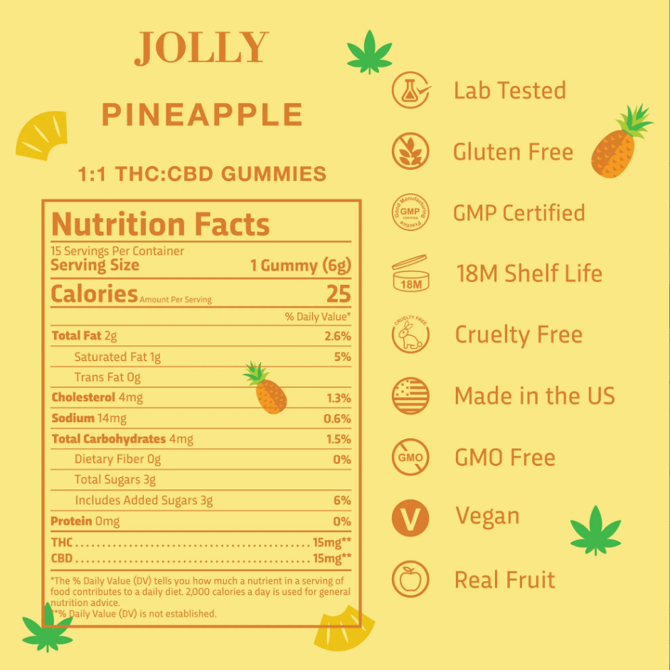 Jolly 1:1 Gummies (2ct) 15mg CBD:THC  [21+]