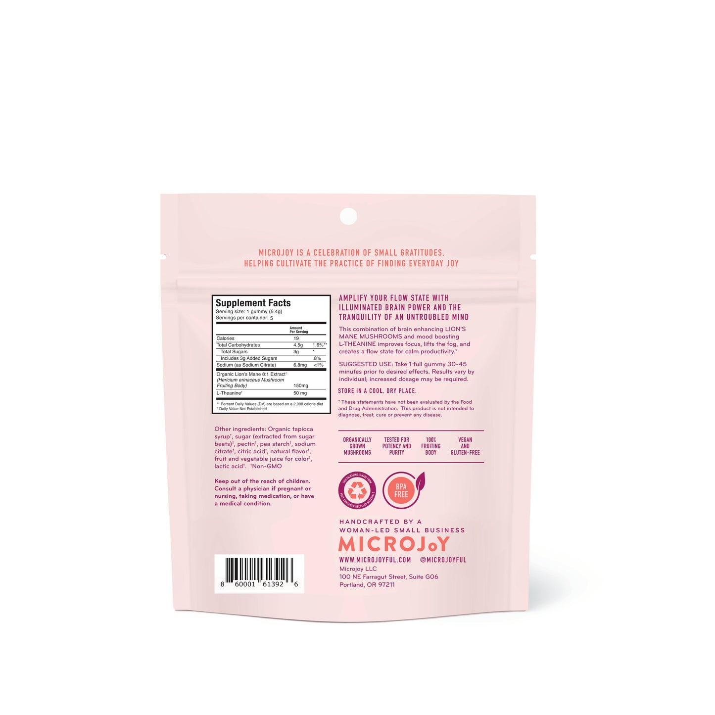 Microjoy - Concentrate Mushroom Gummies (5) / Vegan Supplement / Focus