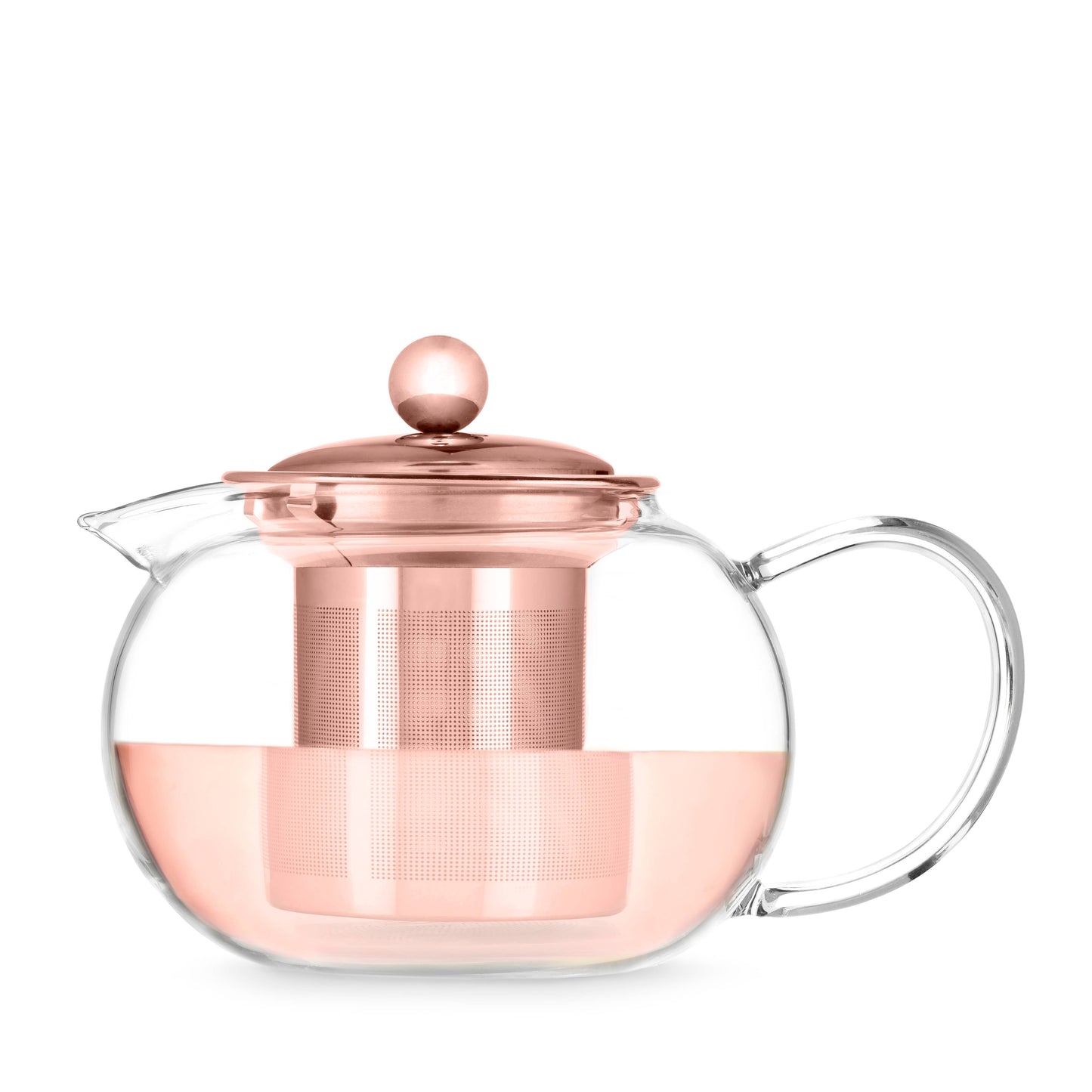 Pinky Up - Candace™ Glass Teapot w/ Rose Gold Infuser & Lid - 28oz