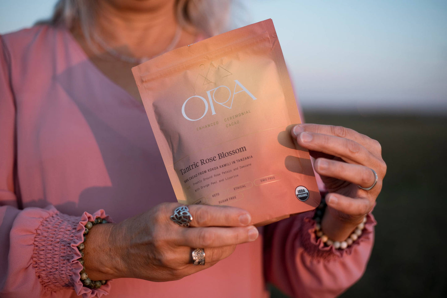 Ora Cacao - Tantric Rose Blossom Cacao - Organic Ceremonial Chocolate