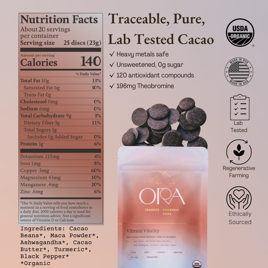 Ora Cacao - Vibrant Vitality Cacao - Organic Ceremonial Chocolate