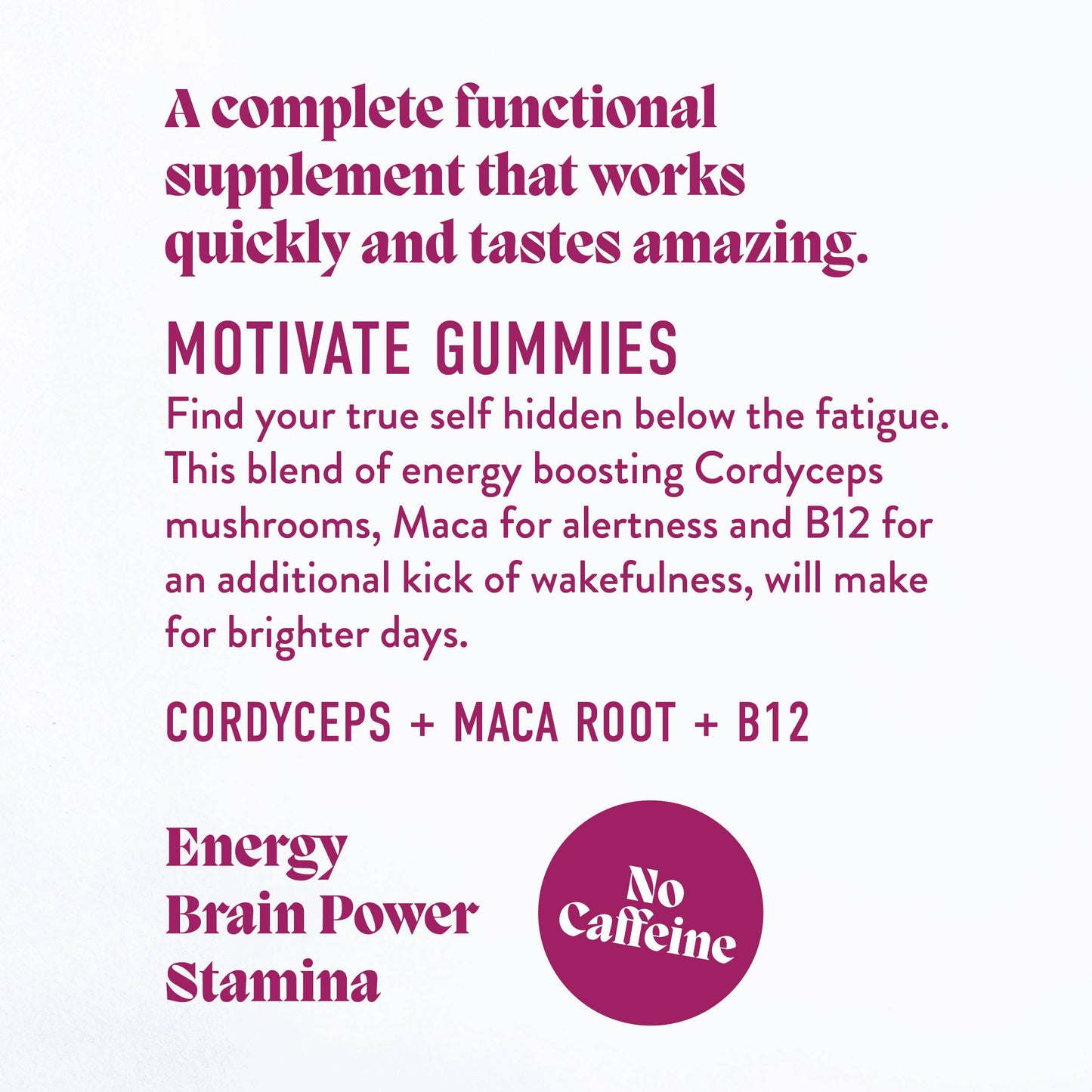 Microjoy - Motivate Mushroom Gummies (30) / Vegan Supplement / Energy