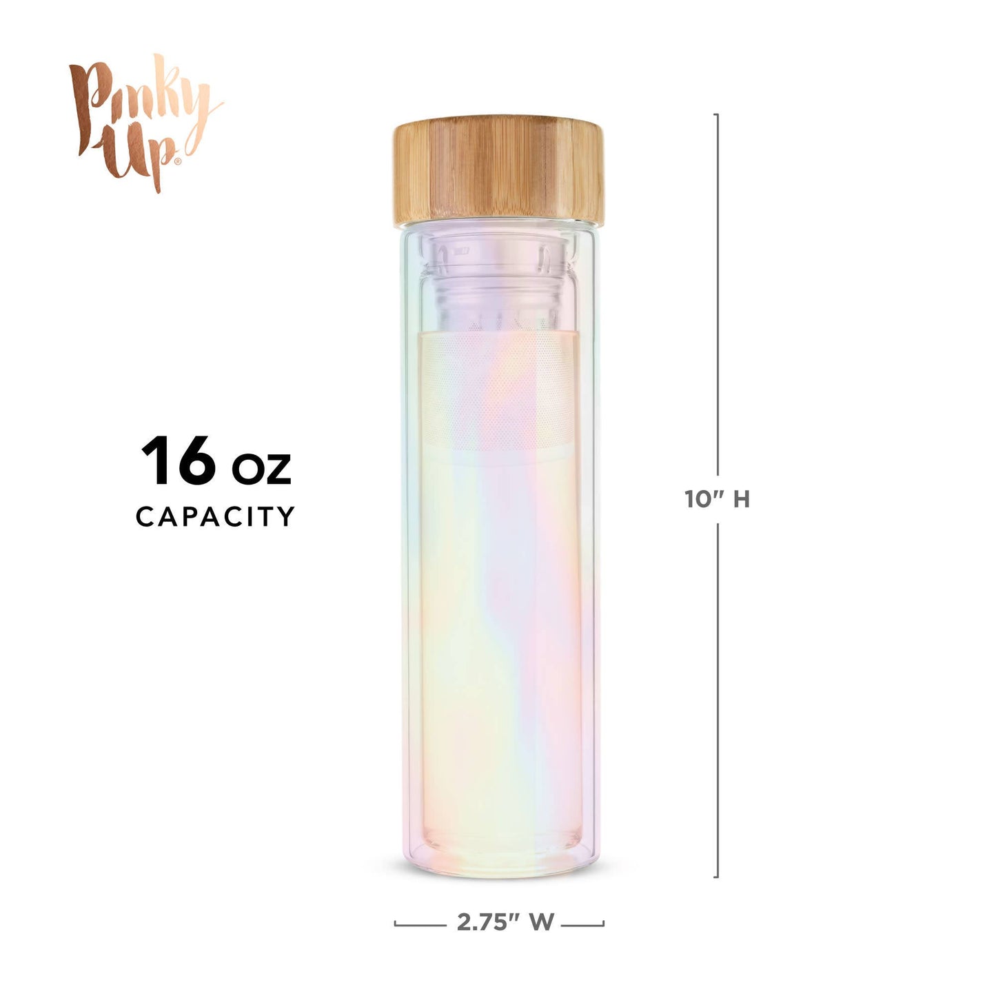 Blair™ Insulated Glass Travel Mug with Infuser Iridescent