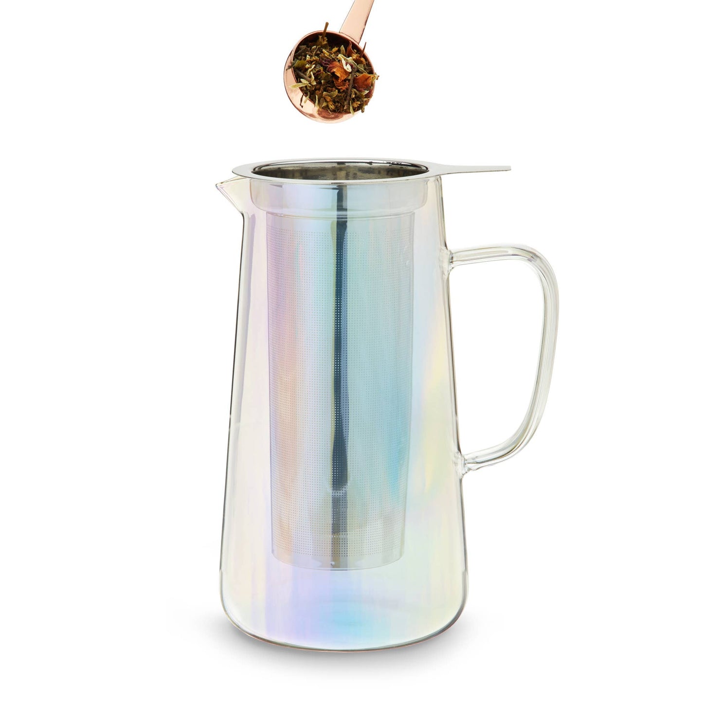Pinky Up - Annika™ Iridescent Glass Teapot with Infuser and Lid 33oz