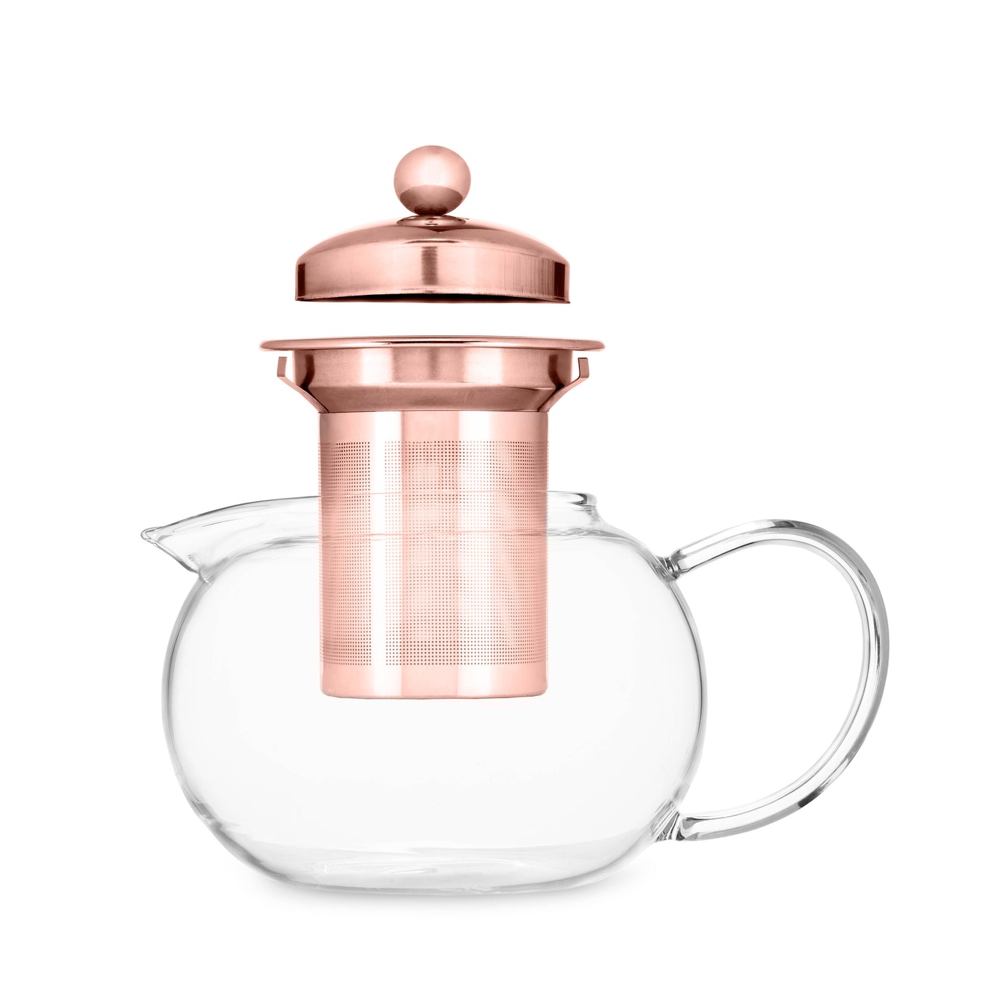Pinky Up - Candace™ Glass Teapot w/ Rose Gold Infuser & Lid - 28oz