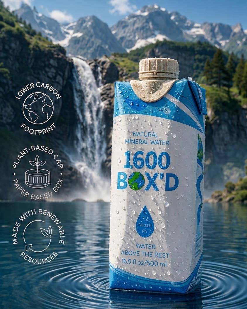 1600 BOX'D - 1600 BOX'D Natural Mountain Spring Water — 500ml (18 Pack)
