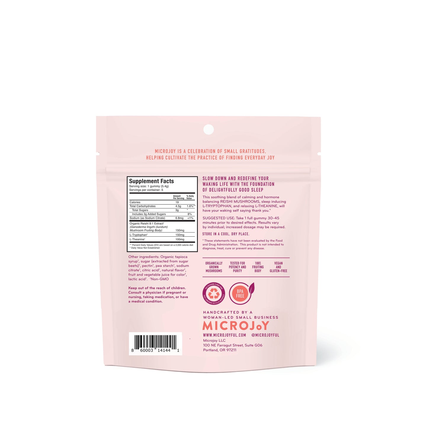 Microjoy - Hibernate Mushroom Gummies (5) / Vegan Supplement / Sleep