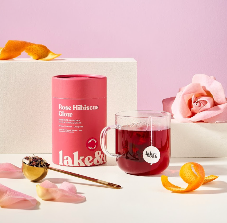 Lake & Oak Tea Co. - Rose Hibiscus Glow - Superfood Tea Blend