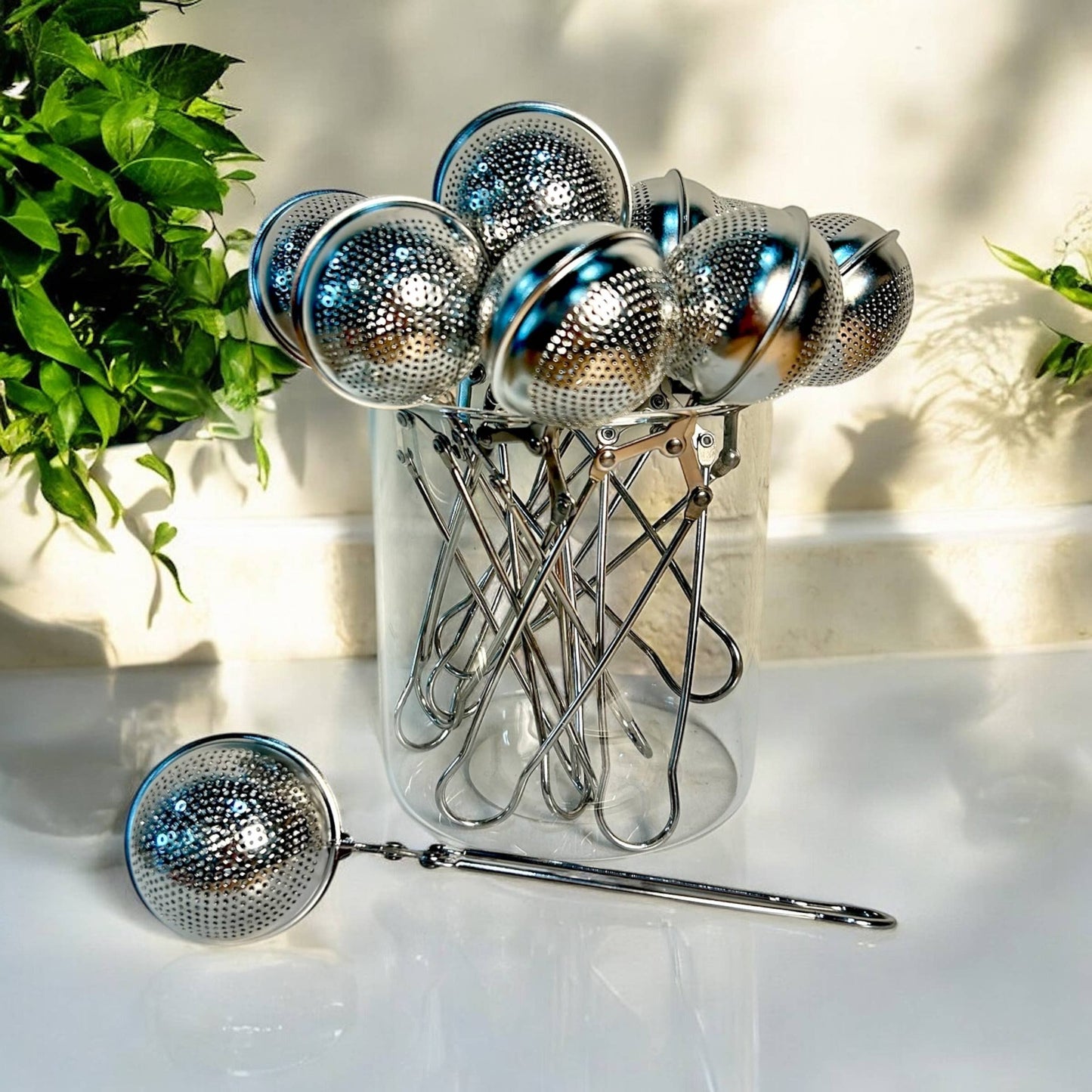 Bamboo Switch - Stainless Steel Tea Strainer | Silver Infuser | Earth Day