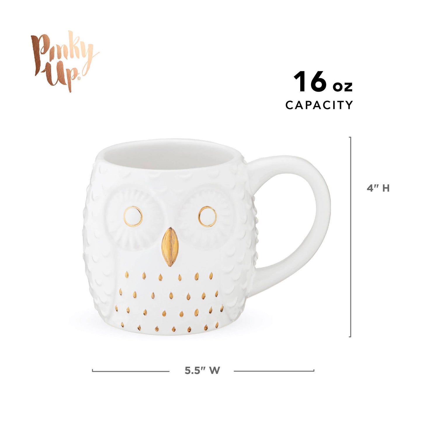 Pinky Up - Olivia™ 3D Gold Accented Ceramic Mug Owl Lifes a Hoot