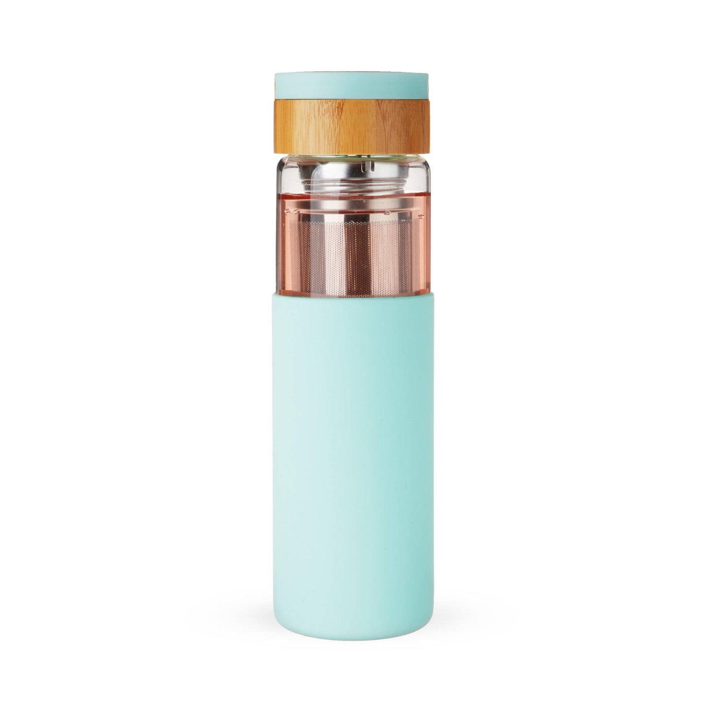 Dana™ Glass Travel Mug Infuser and Silicone Sleeve Turquoise