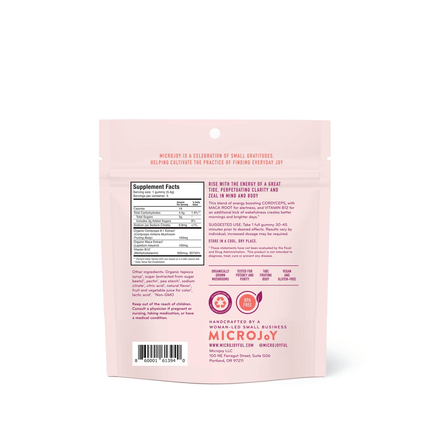Microjoy - Motivate Mushroom Gummies (5) / Vegan Supplement / Energy